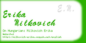 erika milkovich business card
